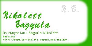 nikolett bagyula business card